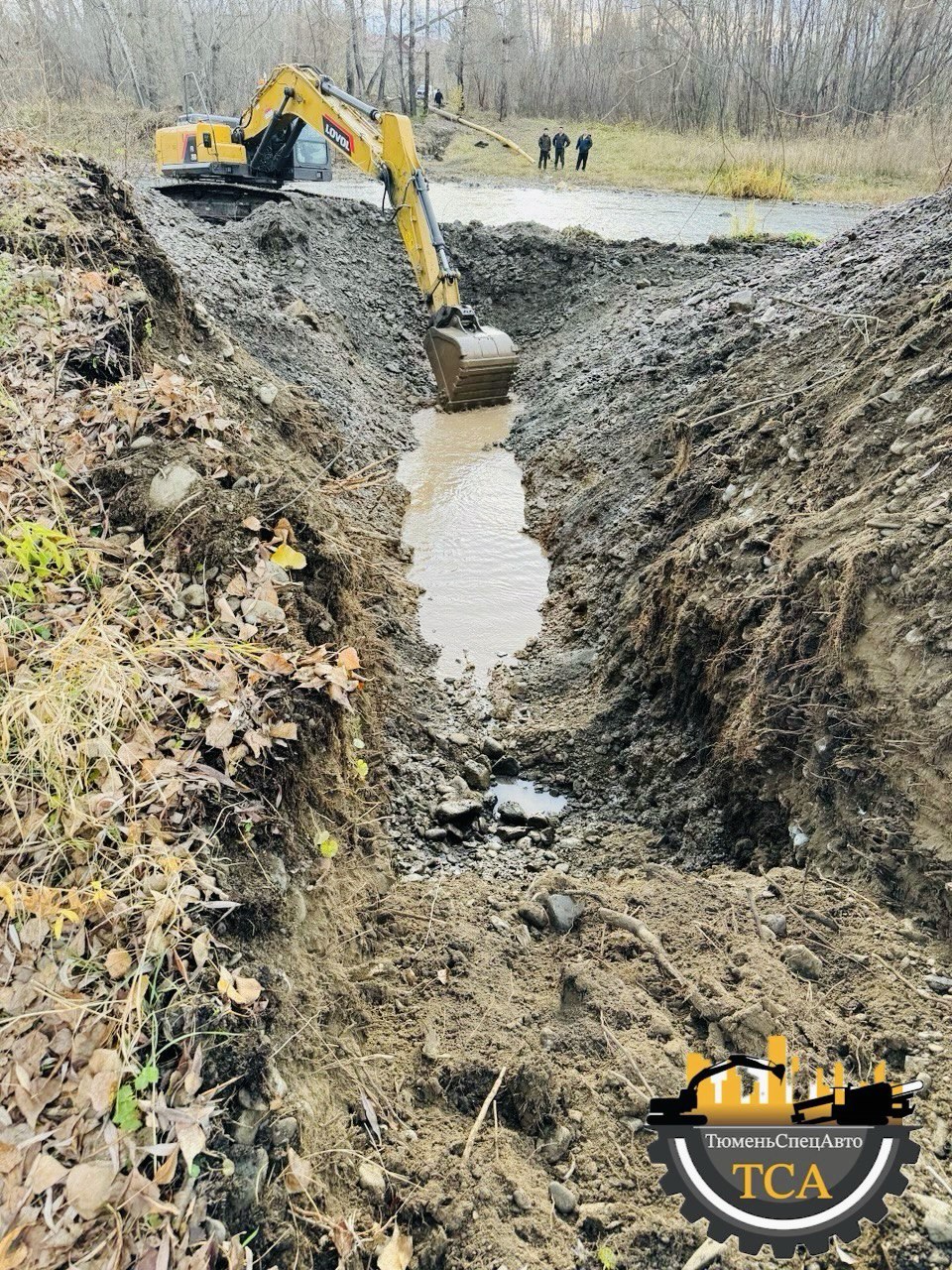 Алтайский край. село Алтайское. строительство газопровода через реку открытым способом